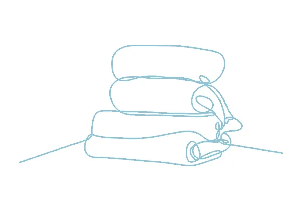 Line art of folded stack of clothing for wash and fold service